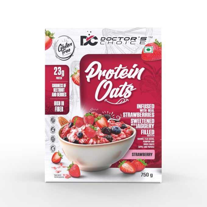 Doctor's Choice Protein Oats 750gm Strawberry