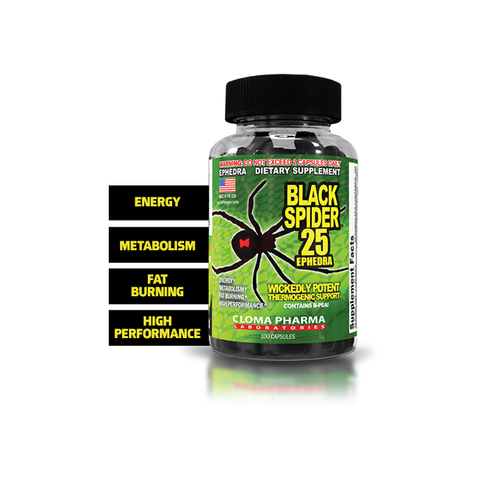 image of cloma pharma black spider fat burner